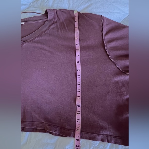Free People We The Free Buffy Cropped Tee in Mulberry Plum Oversized Top Size XS - Picture 8 of 10
